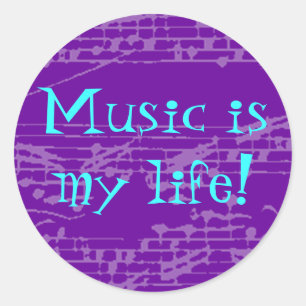 Muziek is mijn leven ronde sticker