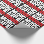 Muziek is Mijn leven rood Cadeaupapier (Hoek)