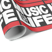 Muziek is Mijn leven rood Cadeaupapier (Rol Hoek)