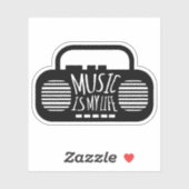 Muziek is mijn leven sticker (Vel)