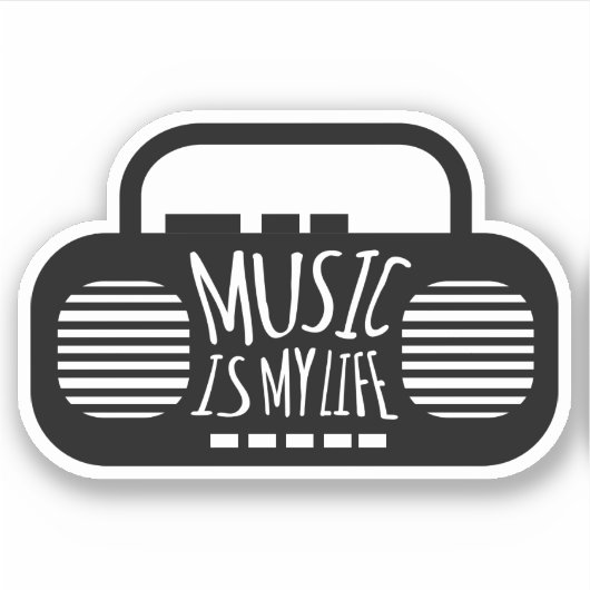 Muziek is mijn leven sticker (Voorkant)