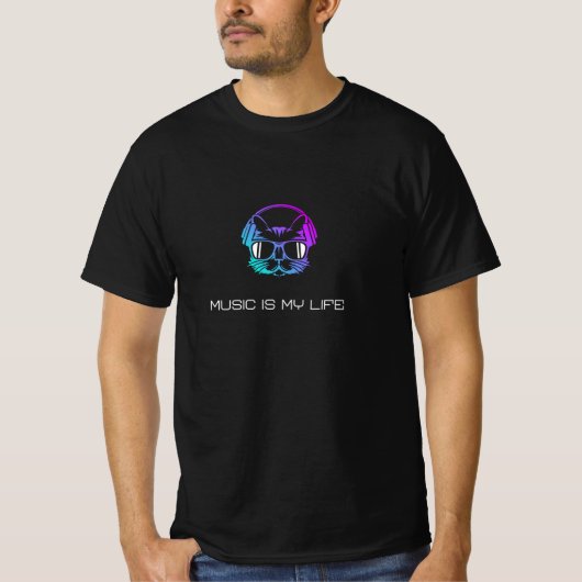 Muziek is mijn leven t-shirt (Voorkant)