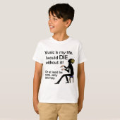 Muziek is mijn leven t-shirt (Voorkant volledig)