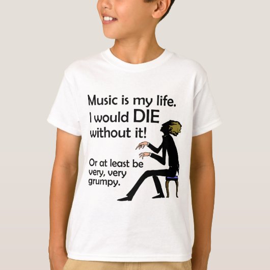 Muziek is mijn leven t-shirt (Voorkant)