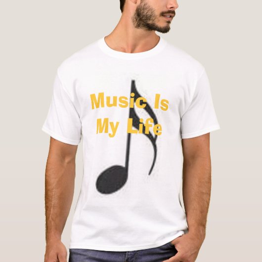 Muziek is mijn leven t-shirt (Voorkant)