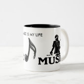 Muziek is mijn leven tweekleurige koffiemok (Voorkant rechts)
