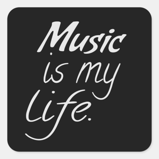 Muziek is mijn leven vierkante sticker (Voorkant)