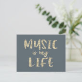 Muziek is mijn levensquote briefkaart (Staand voorkant)