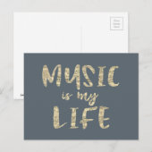 Muziek is mijn levensquote briefkaart (Voorkant / Achterkant)