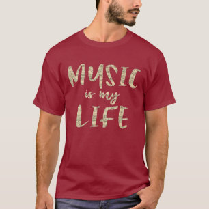 Muziek is mijn levensquote t-shirt