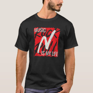 Muziek is mijn levensstijl en roll t-shirt