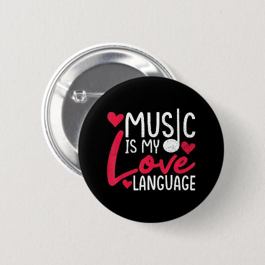 Muziek is mijn liefde Taal Muziek Loversinger Ronde Button 5,7 Cm (Voorkant /achterkant)