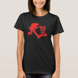 Muziek Is Mijn Liefdestaal Gitarist T-shirt