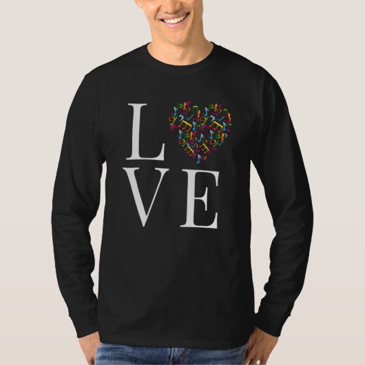 Muziek is mijn liefdestaal - Heart Love Text T-shirt (Voorkant)