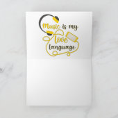 Muziek is mijn liefdestaal romantische zin bedankkaart (Binnen)