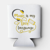Muziek is mijn liefdestaal romantische zin blikjeskoeler (Achterkant)