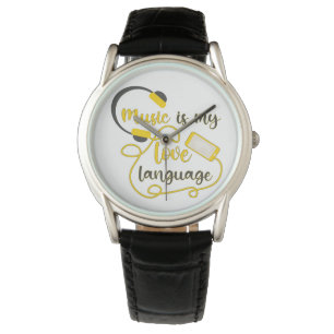 Muziek is mijn liefdestaal romantische zin horloge