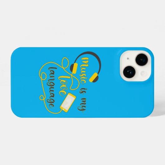 Muziek is mijn liefdestaal romantische zin iPhone hoesje (Achterkant horizontaal)