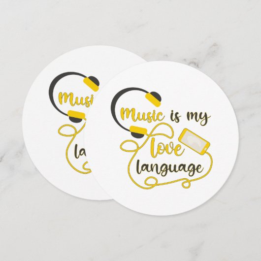 Muziek is mijn liefdestaal romantische zin kaart (Voorkant / Achterkant)