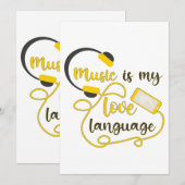 Muziek is mijn liefdestaal romantische zin kaart (Voorkant / Achterkant)