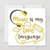 Muziek is mijn liefdestaal romantische zin magnetische uitnodiging (Voorkant)