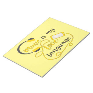 Muziek is mijn liefdestaal romantische zin notitieblok