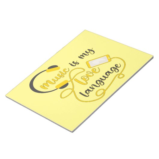 Muziek is mijn liefdestaal romantische zin notitieblok (Schuin)