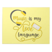 Muziek is mijn liefdestaal romantische zin notitieblok (Voorkant)