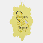 Muziek is mijn liefdestaal romantische zin ornament kaart (Rechts)