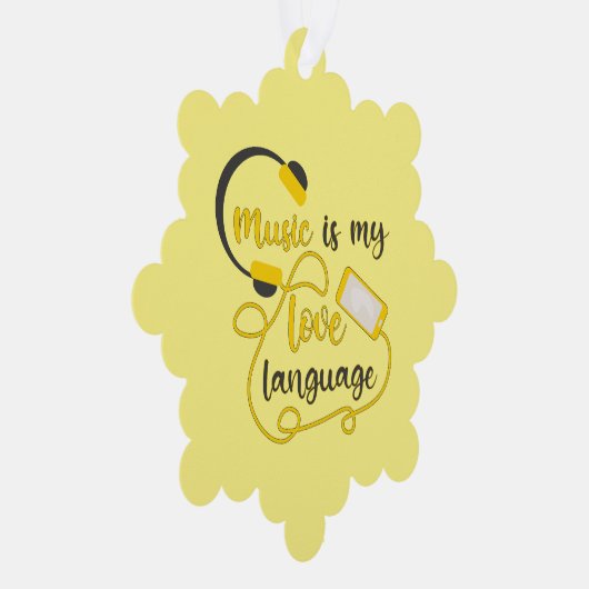 Muziek is mijn liefdestaal romantische zin ornament kaart (Rechts)