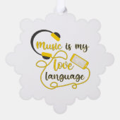 Muziek is mijn liefdestaal romantische zin ornament kaart (Achterkant)