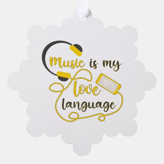 Muziek is mijn liefdestaal romantische zin ornament kaart (Achterkant)