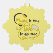 Muziek is mijn liefdestaal romantische zin ornament kaart (Voorkant)