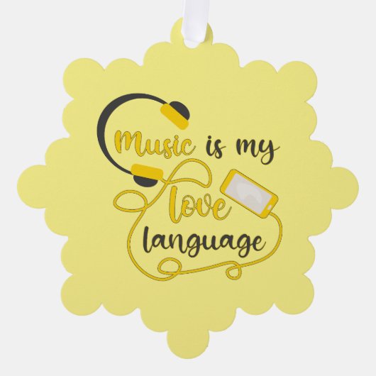 Muziek is mijn liefdestaal romantische zin ornament kaart (Voorkant)