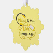 Muziek is mijn liefdestaal romantische zin ornament kaart (Links)