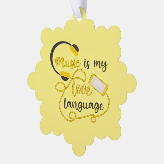 Muziek is mijn liefdestaal romantische zin ornament kaart (Links)