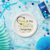 Muziek is mijn liefdestaal romantische zin papieren bordje (Feest)