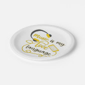 Muziek is mijn liefdestaal romantische zin papieren bordje (Gekanteld)