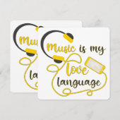 Muziek is mijn liefdestaal romantische zin save the date (Voorkant / Achterkant)