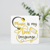 Muziek is mijn liefdestaal romantische zin save the date (Staand voorkant)