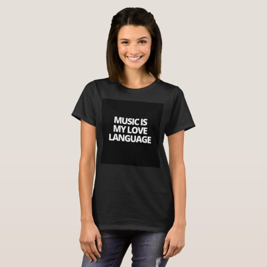 Muziek is mijn liefdestaal t-shirt (Voorkant volledig)