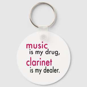 Muziek is mijn medicijn, Clarinet is mijn dealer Sleutelhanger