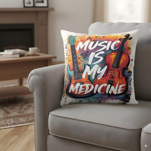 Muziek is mijn medicijn kussen