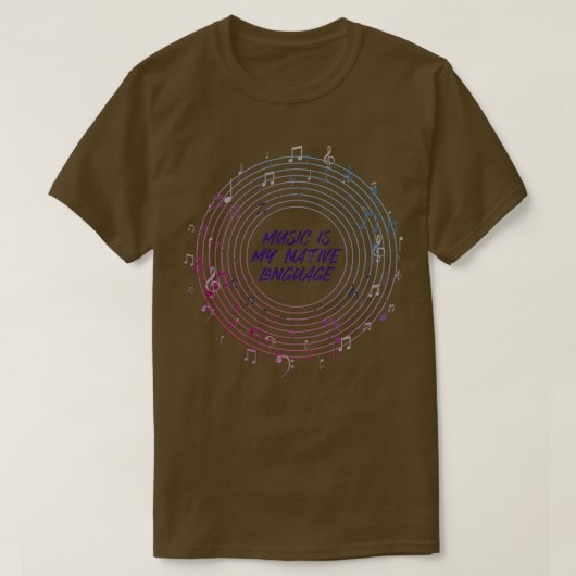 Muziek is mijn moedertaal t-shirt (Design voorkant)