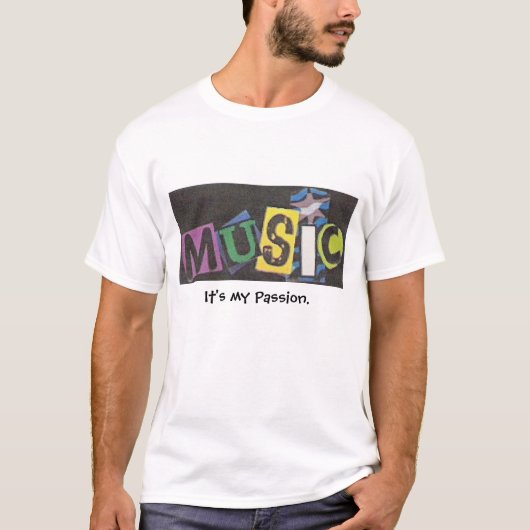 Muziek is mijn passie t-shirt (Voorkant)
