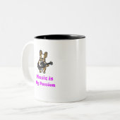 Muziek is mijn passie tweekleurige koffiemok (Voorkant links)