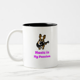 Muziek is mijn passie tweekleurige koffiemok