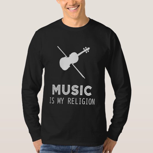 Muziek is mijn religie Violin Hoodie Long Swe T-shirt (Voorkant)
