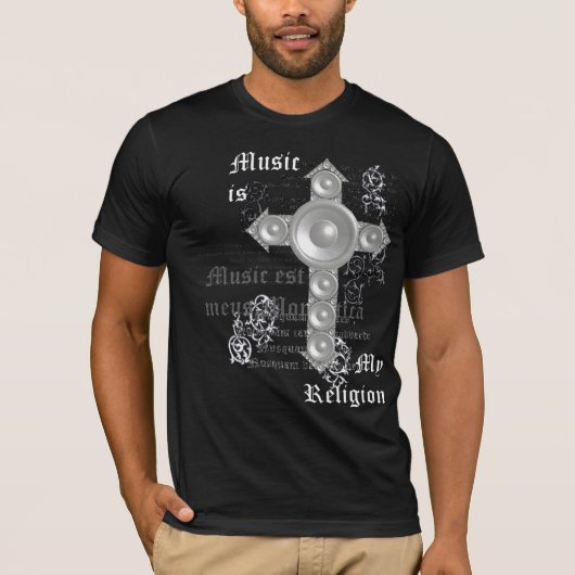 Muziek is mijn religie (wit) t-shirt (Voorkant)