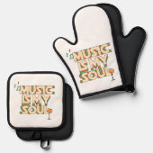 Muziek is mijn sol ovenwant & pannenlap set (Voorkant / Achterkant)